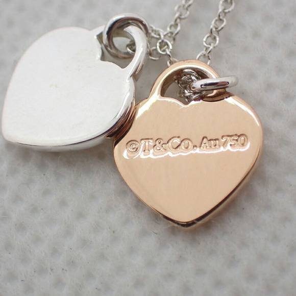 TIFFANY SV925 750RG Return to Heart Pink Pendant Necklace - Picture 7 of 10